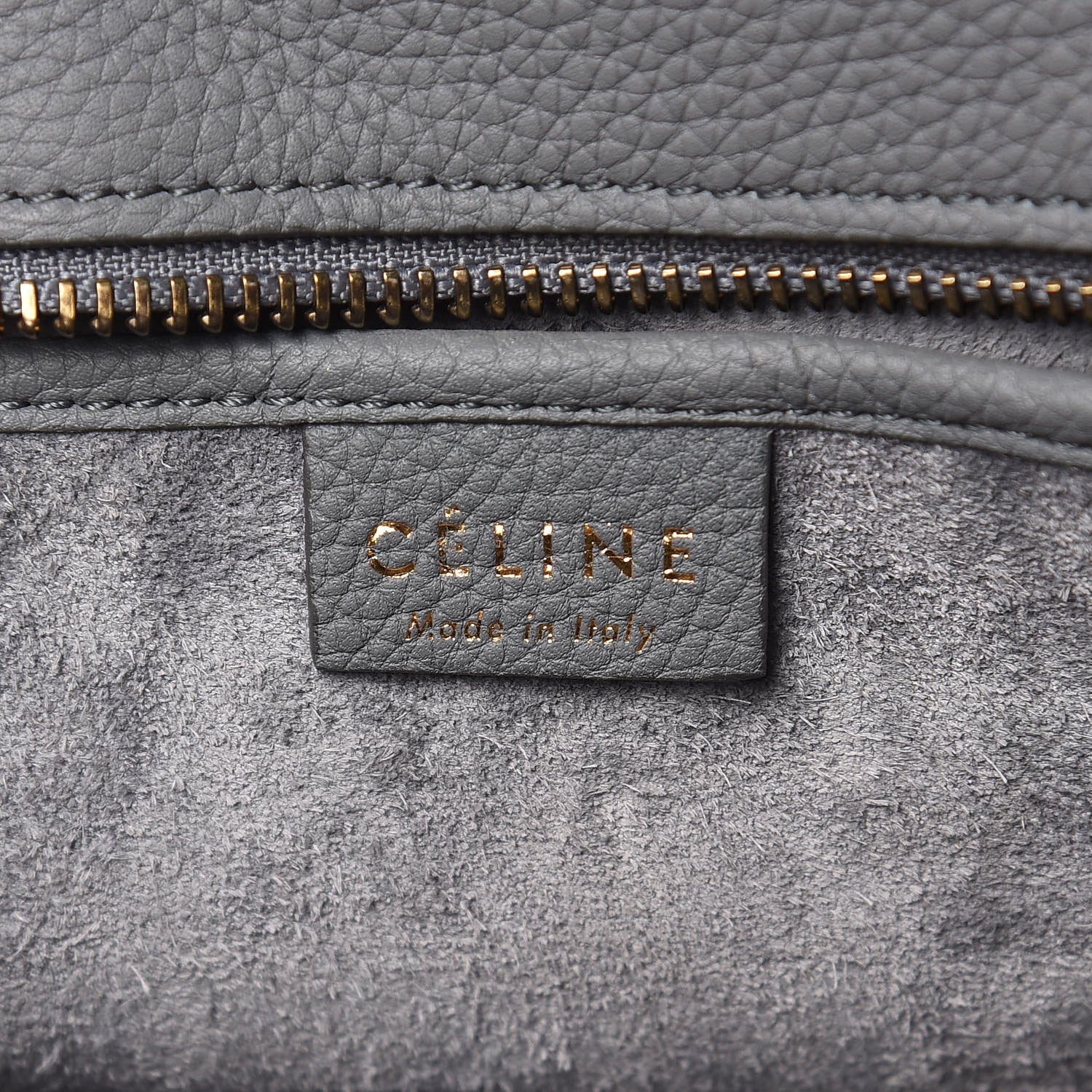 Celine Drummed Calfskin Nano Luggage Kohl 6 of 11