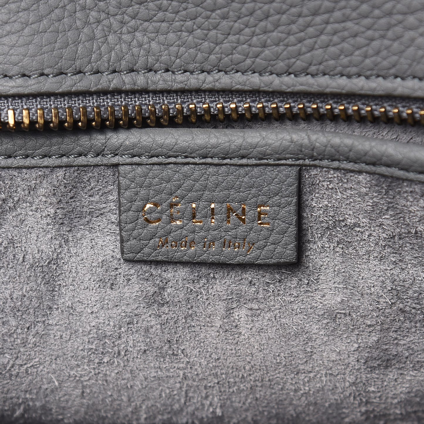 Drummed Calfskin Nano Luggage Kohl