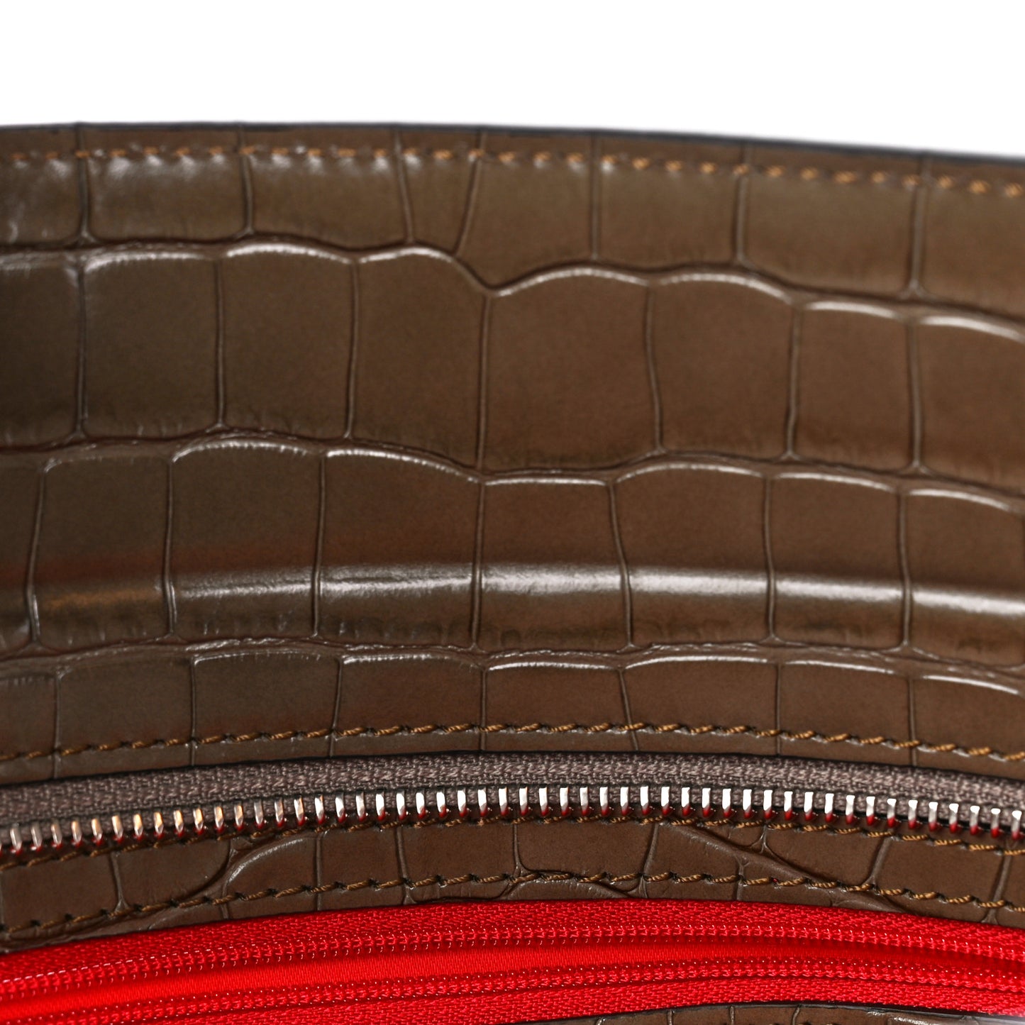 Calfskin Crocodile Embossed Medium Paloma Silex