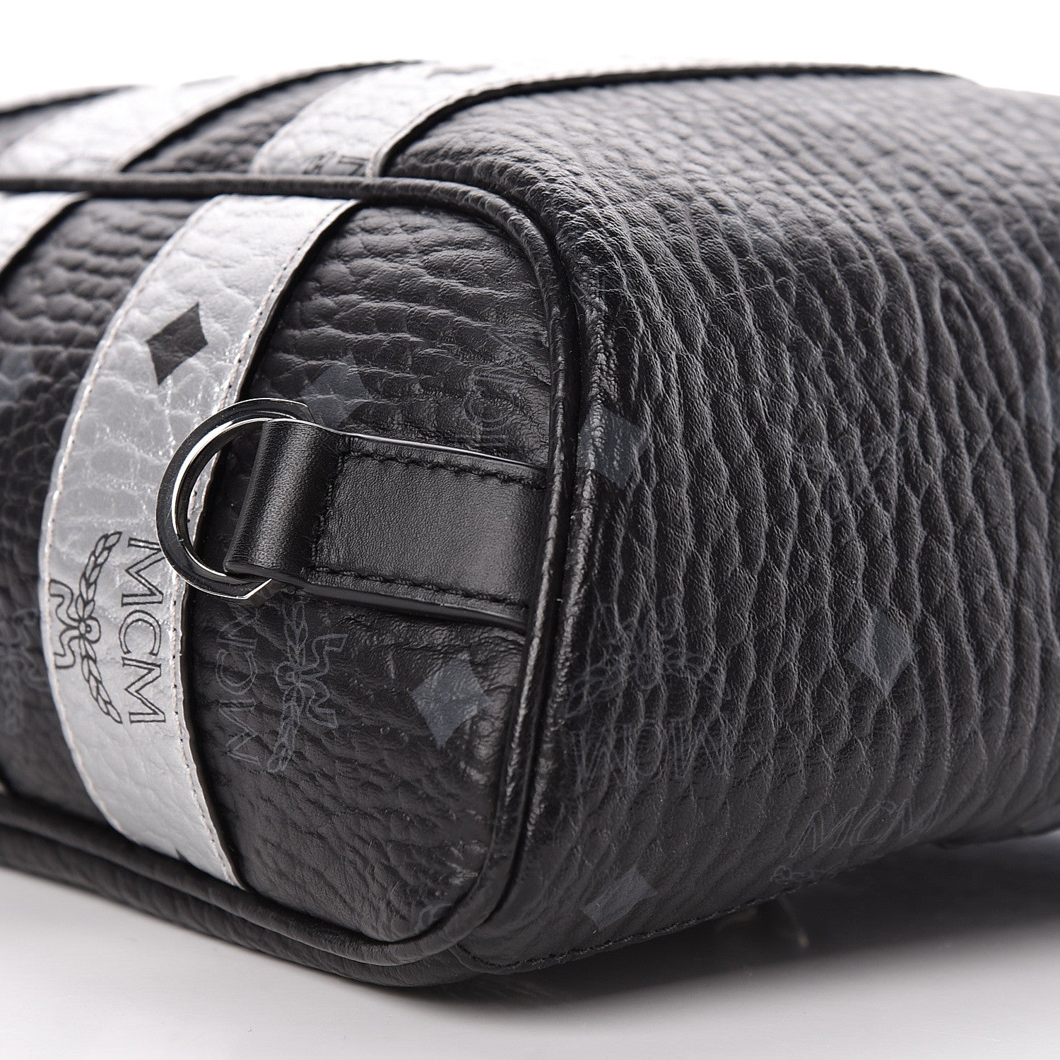 MCM Visetos Spot Medium Sling Bag Black Silver 9 of 10