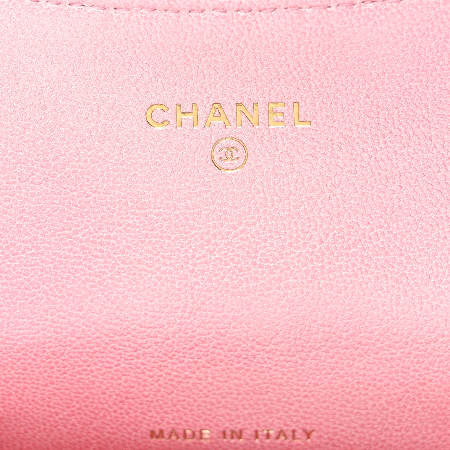 Cloudy Pearly Goatskin Quilted Flap Card Holder Wallet Pink