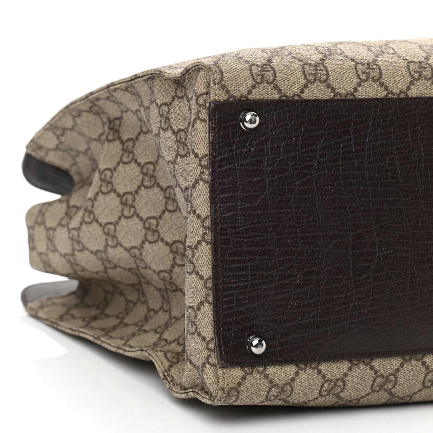 GG Plus Monogram Piston Lock Tote Dark Brown