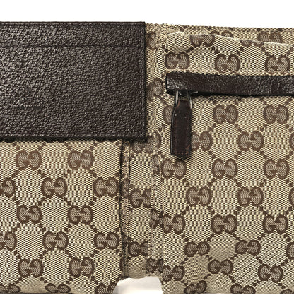 Gucci GG Monogram Web Double Pocket Belt Bag Dark Brown 8 of 10