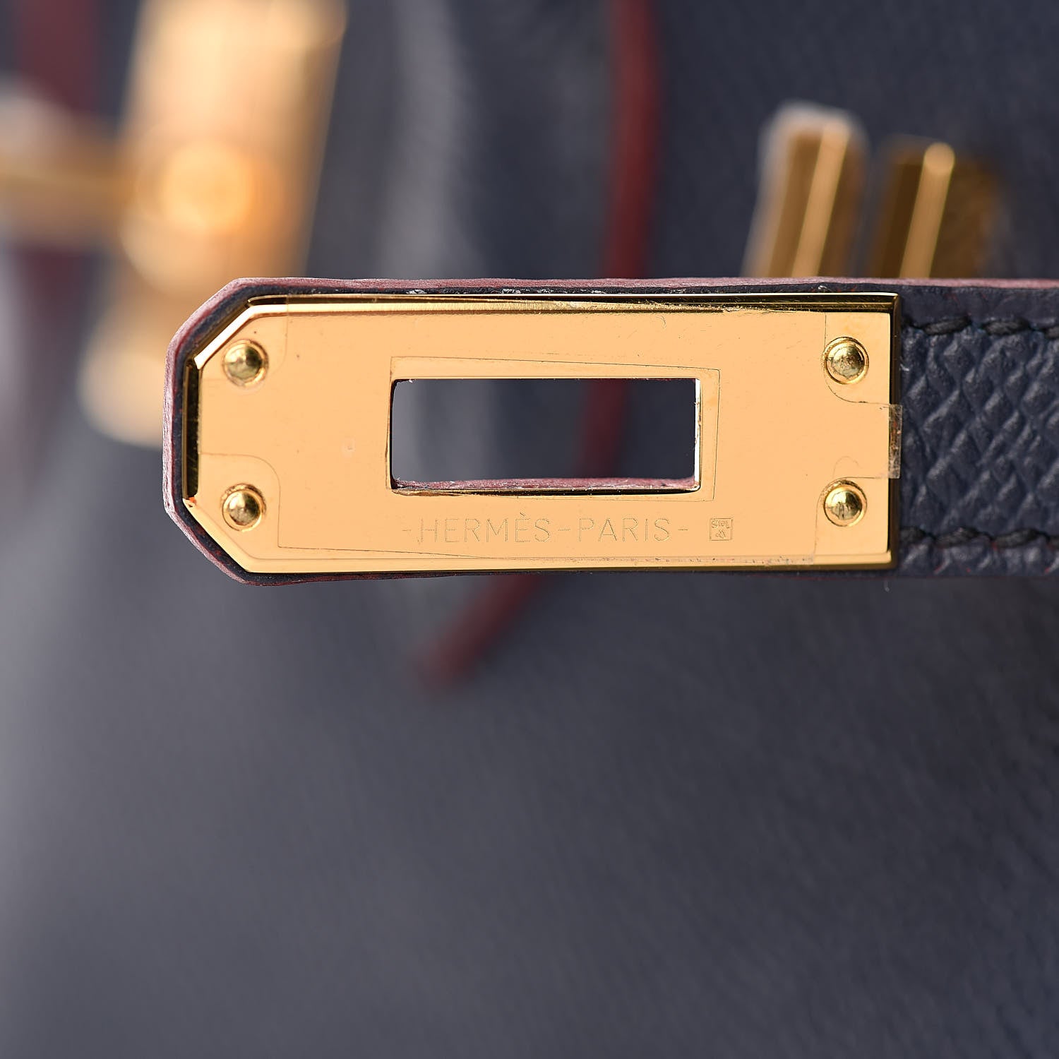 Hermes Epsom Contour Birkin 25 Bleu Indigo Rouge H 17 of 34