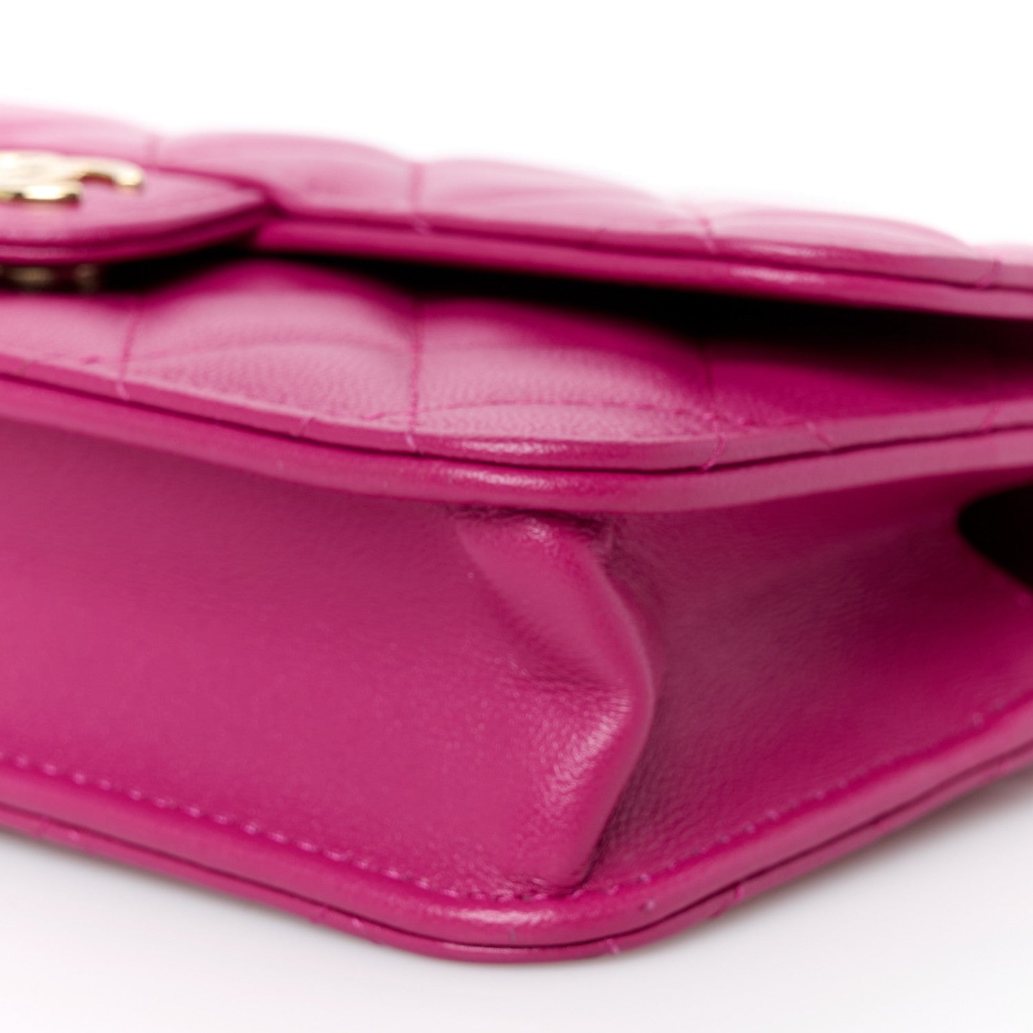 Chanel Lambskin Quilted Flap Phone Holder With Chain Fuchsia 11 of 11