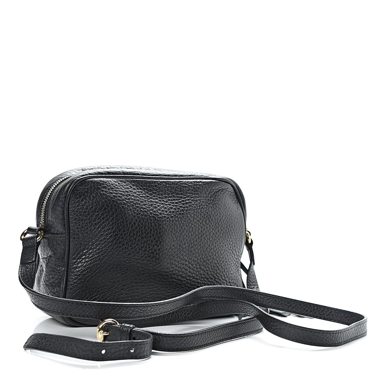 Pebbled Calfskin Small Soho Disco Bag Black