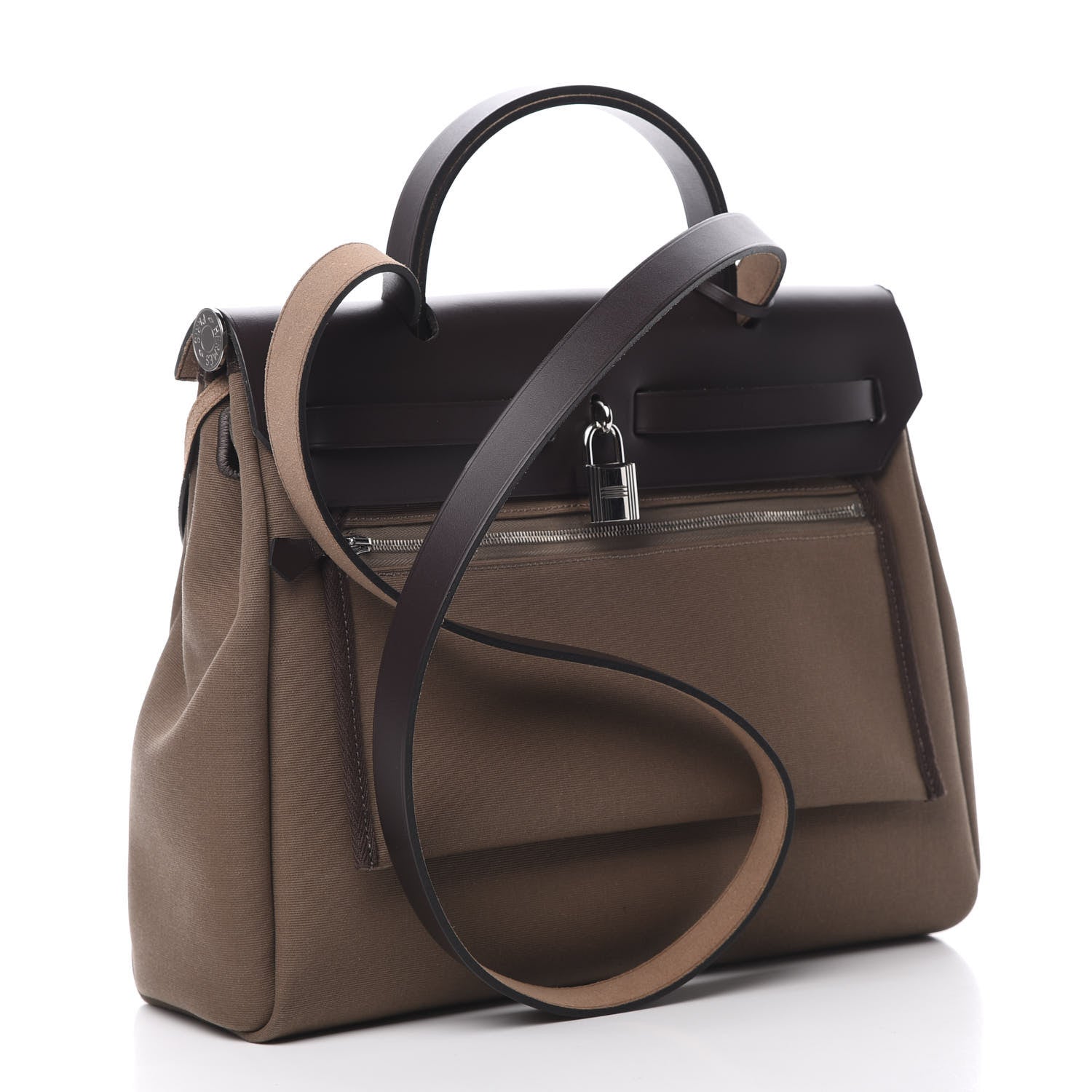 Hermes Vache Hunter Toile Herbag Zip 31 PM Etoupe Ebene 4 of 13
