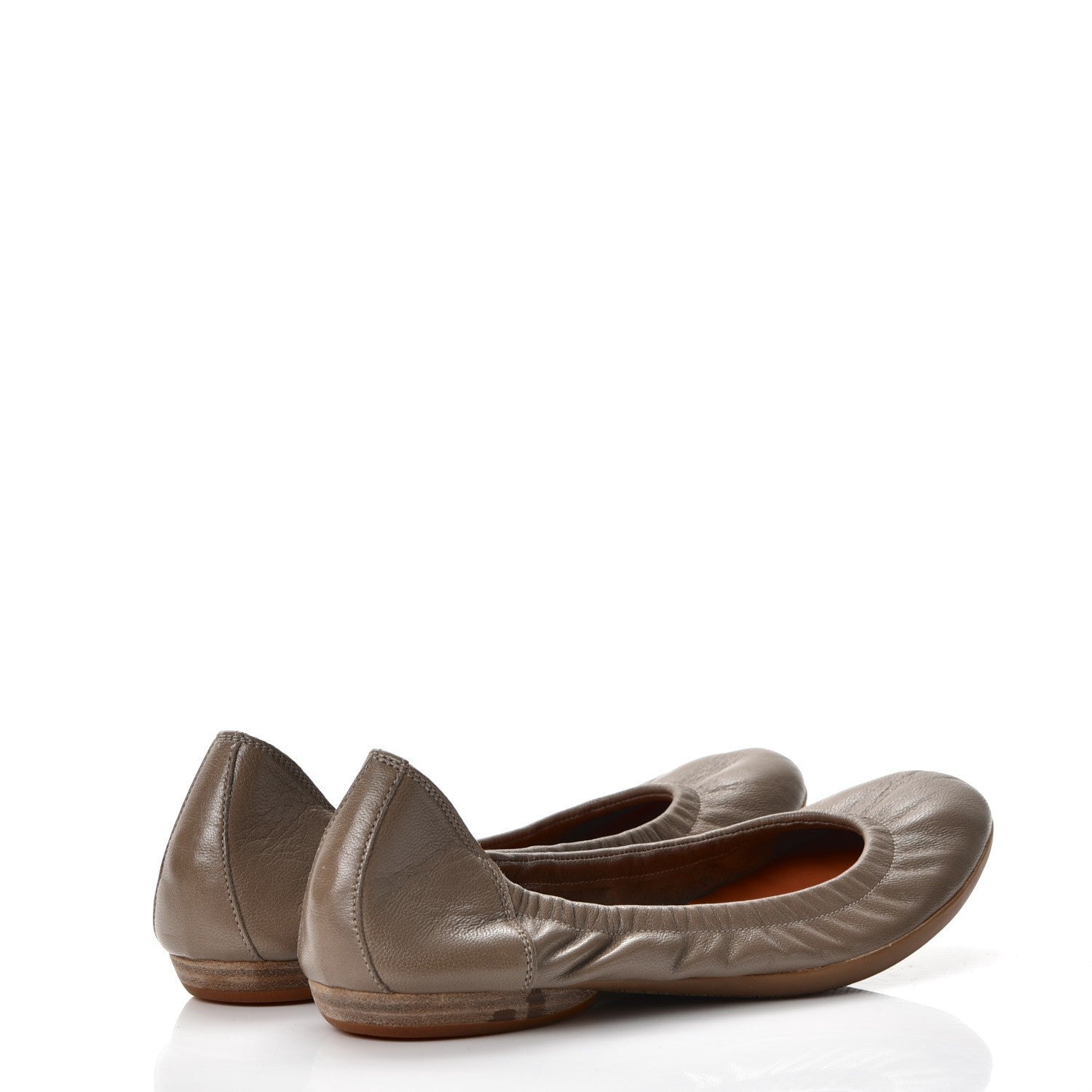 Hermes Glossy Goatskin Carina Ballerina Flats size 37 in Taupe 4 of 10