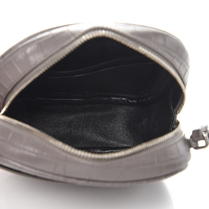 Saint Laurent Calfskin Crocodile Embossed Monogram Blogger Bag Fog 5 of 8