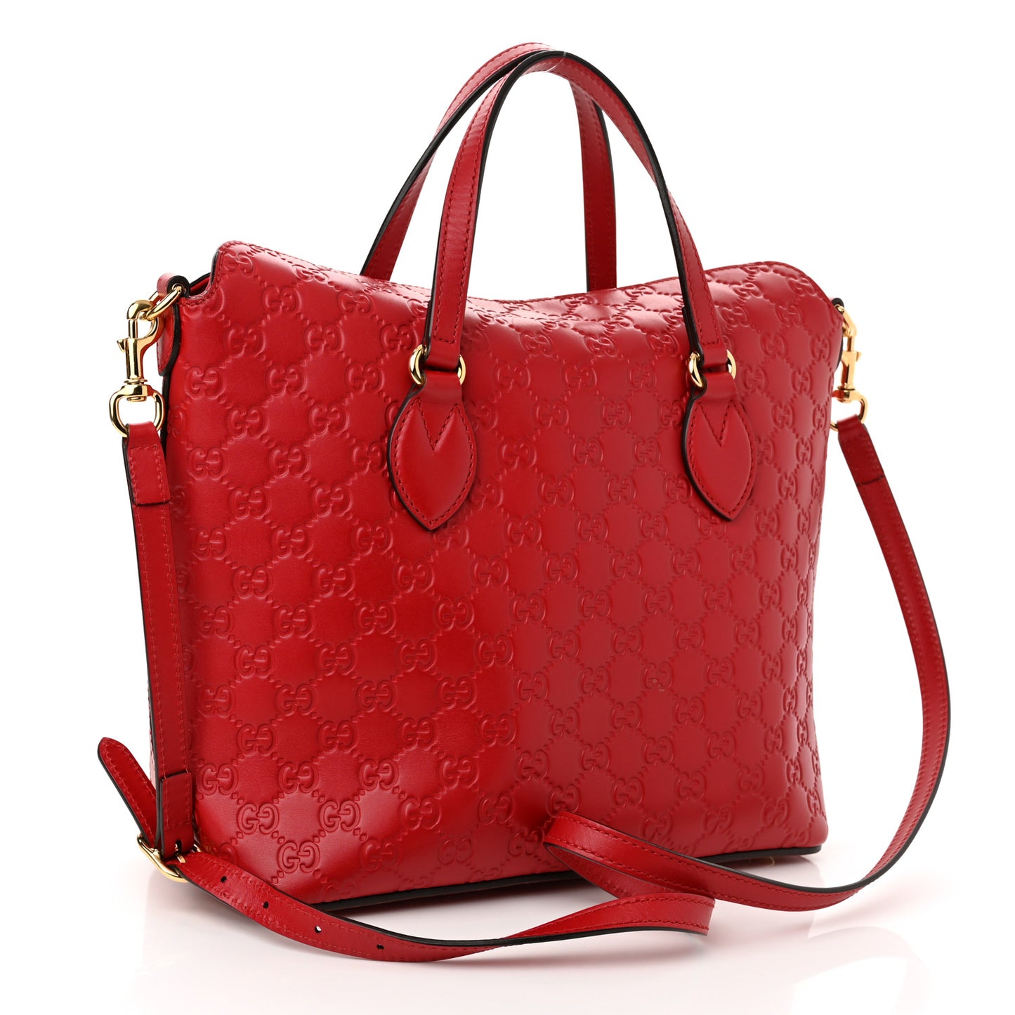 Guccissima Linea A Foldover Tote Red
