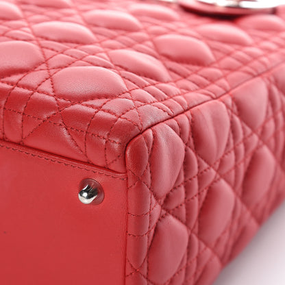 Christian Dior Lambskin Cannage Large Lady Dior Red 10 of 14