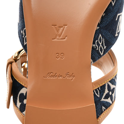 Louis Vuitton Jacquard Since 1854 Sofia Flat Mules 39 Blue 8 of 9