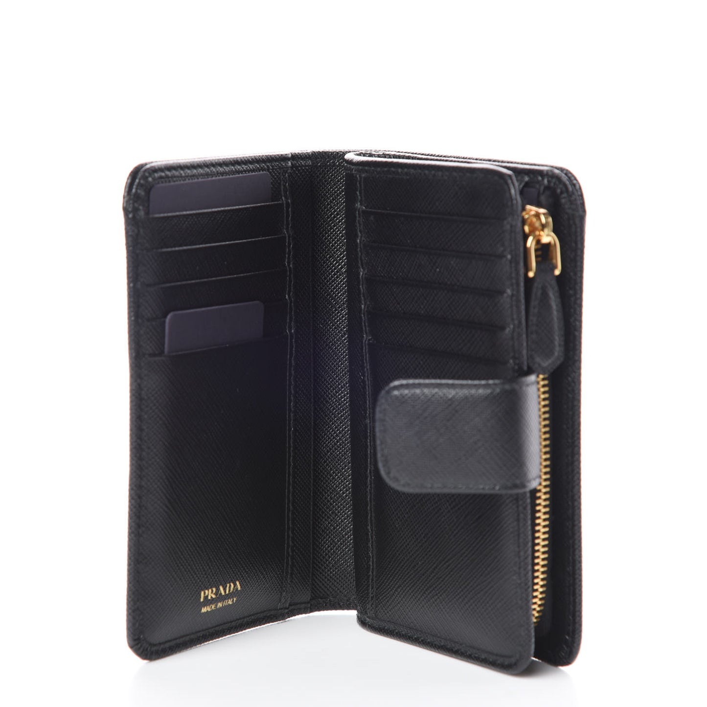 Saffiano Compact Triangle Wallet Black