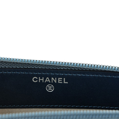 Chanel Caviar CC Timeless Large Zip Around Wallet Grey 6 of 8