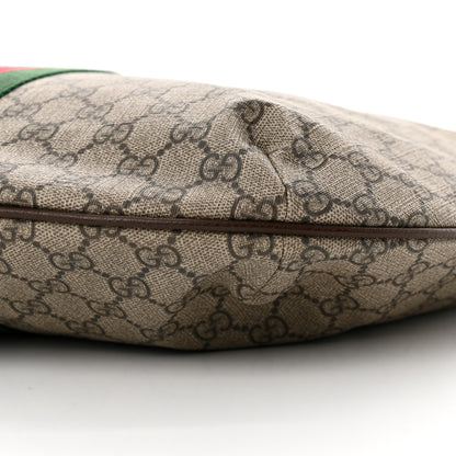 Gucci GG Supreme Monogram Web Ophidia Half Moon Hobo Brown 10 of 11