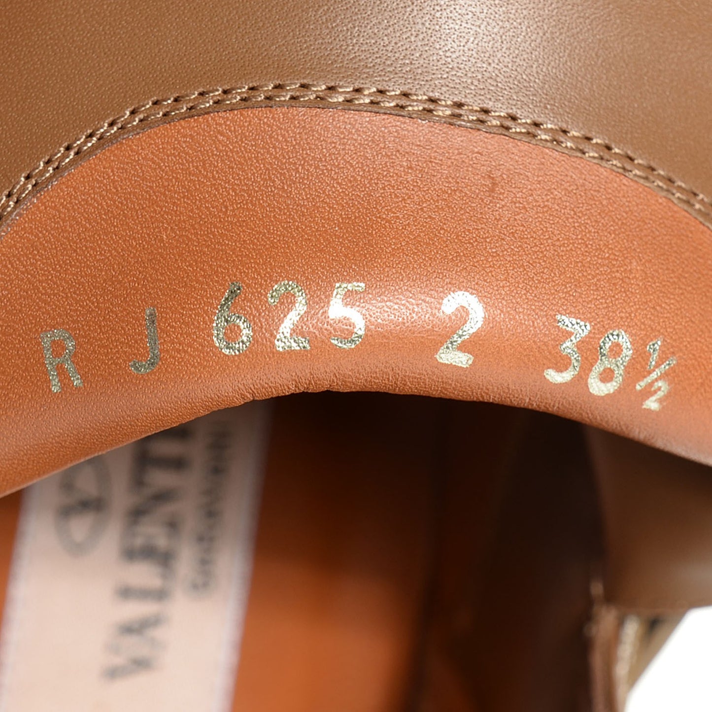 Calfskin Rockstud Double Buckle 65mm Ankle Boots 38.5 Nocciola