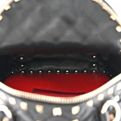 Valentino Garavani Lambskin VLTN Print Quilted Mini Rockstud Spike Backpack Black 5 of 12