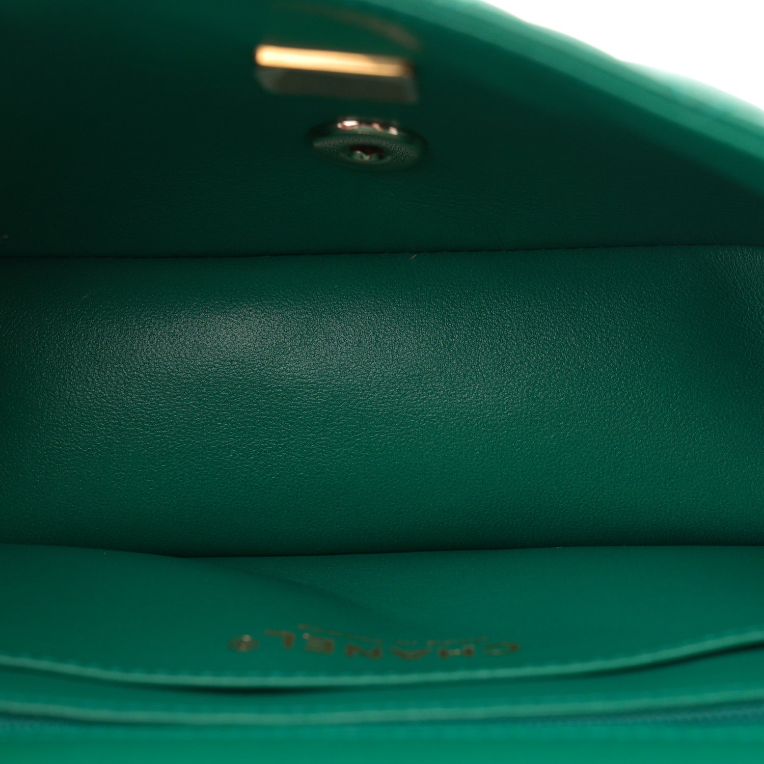 Chanel Lambskin Quilted Mini Top Handle Rectangular Flap Green 5 of 12