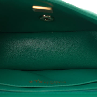 Chanel Lambskin Quilted Mini Top Handle Rectangular Flap Green 5 of 12