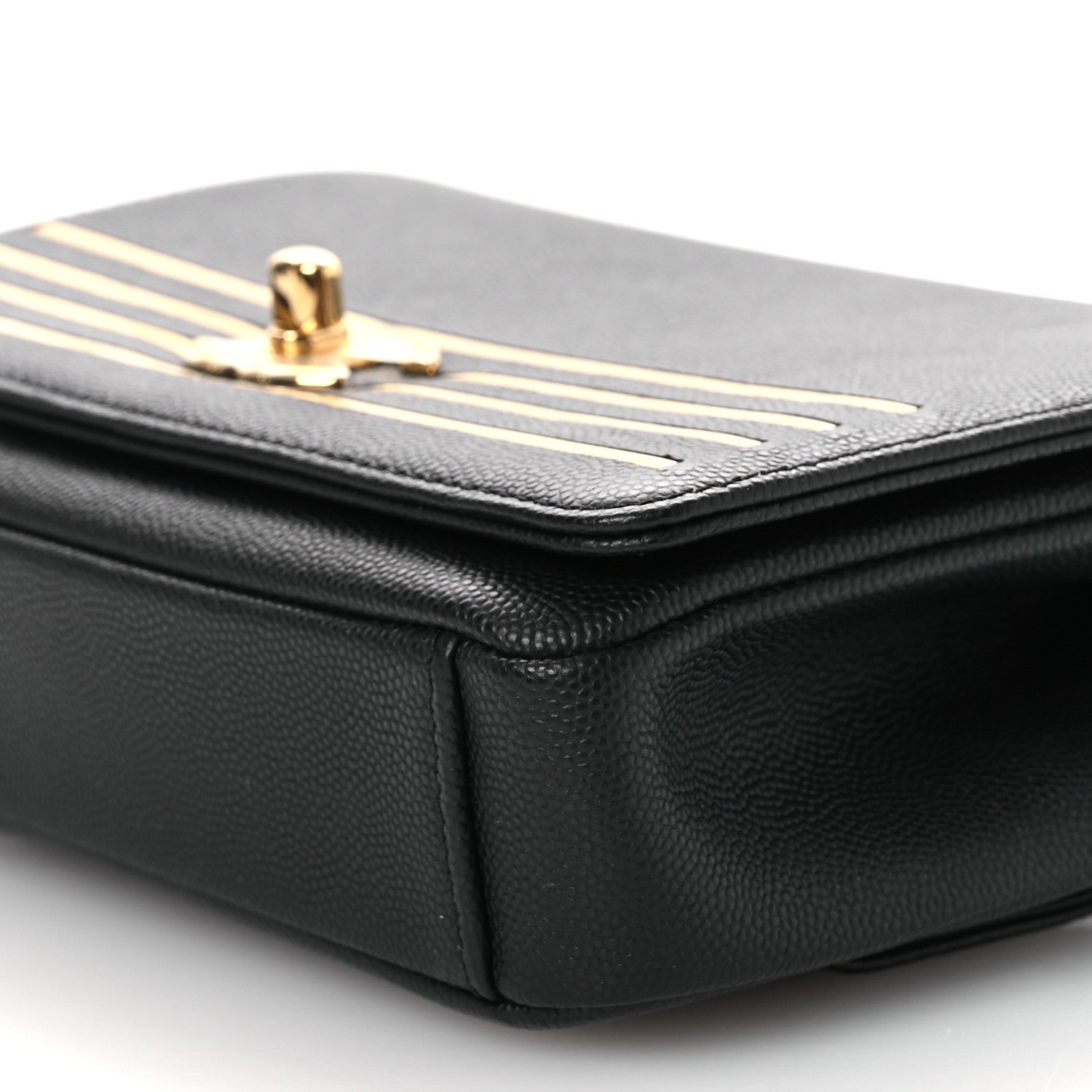 Chanel Grained Calfskin Embroidered Captain Gold Belt Bag Black 10 of 13