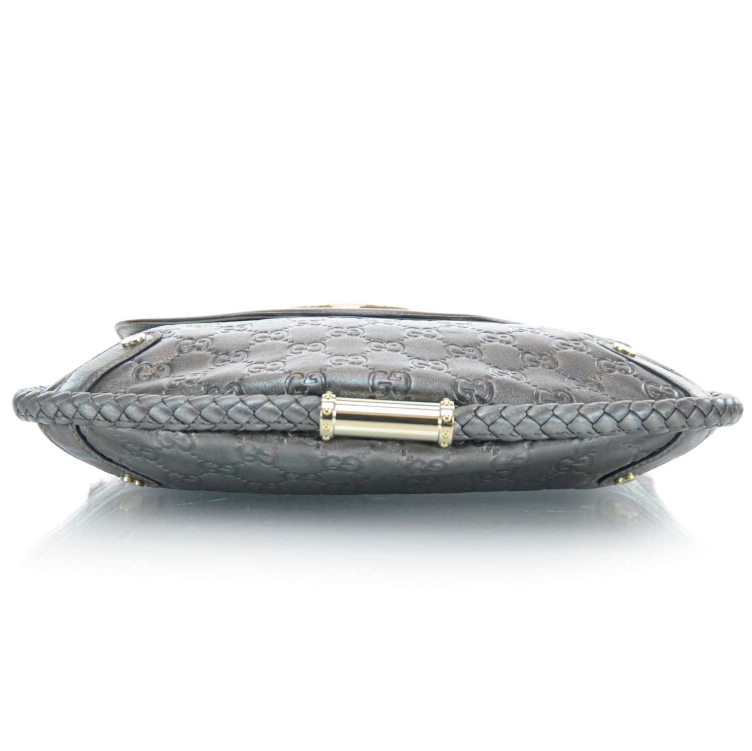 Gucci Guccissima Britt Tassel Shoulder Bag Gunmetal 5 of 21