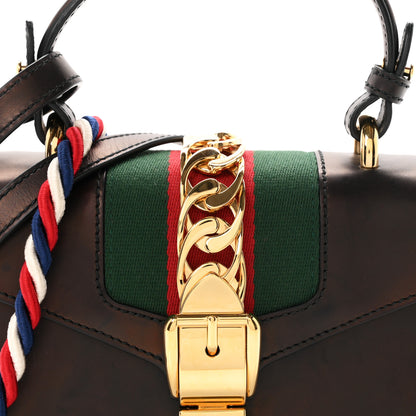 Gucci Calfskin Mini Sylvie Top Handle Bag Black 8 of 10