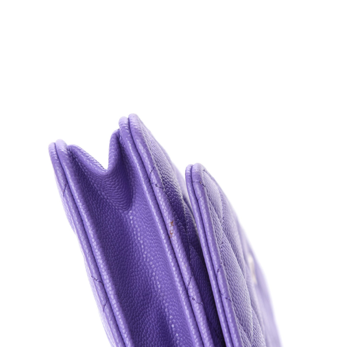 Caviar Quilted Wallet On Chain WOC Purple