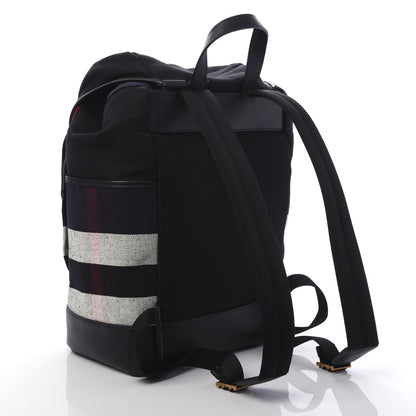 Burberry Overdyed Canvas Mega Check Drifton Backpack Black 2 of 8