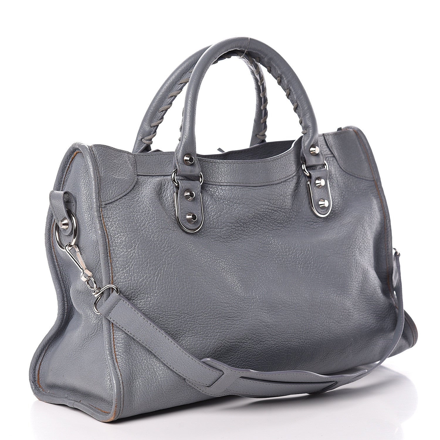 Balenciaga Chevre Silver Metallic Edge Hardware City Bleu Acier 4 of 27