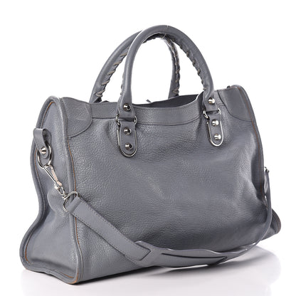 Balenciaga Chevre Silver Metallic Edge Hardware City Bleu Acier 4 of 27