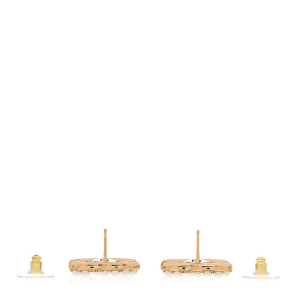Chanel Pearl Crystal CC Earrings Gold 3 of 5