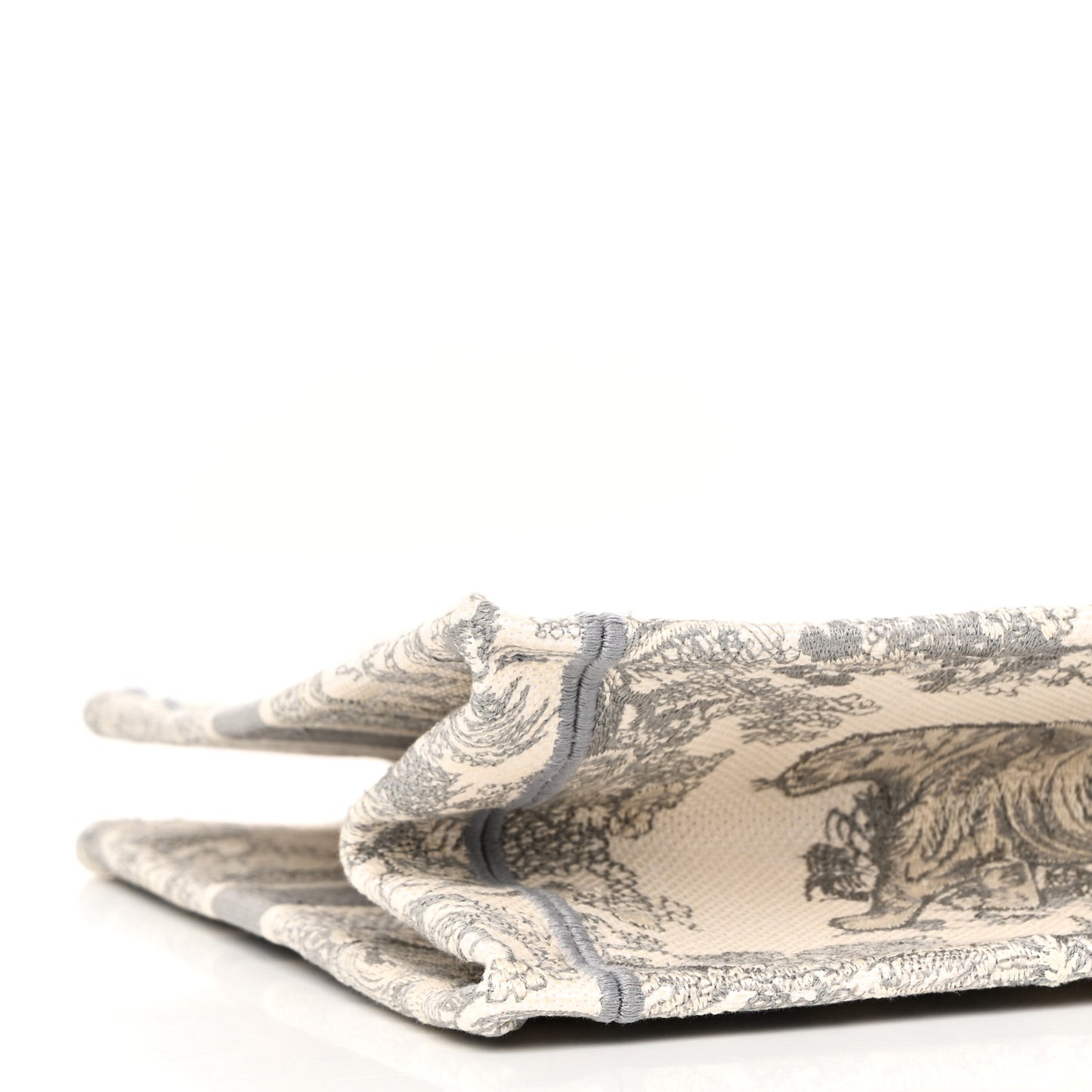 Canvas Embroidered Medium Dioriviera Toile De Jouy Book Tote Gray