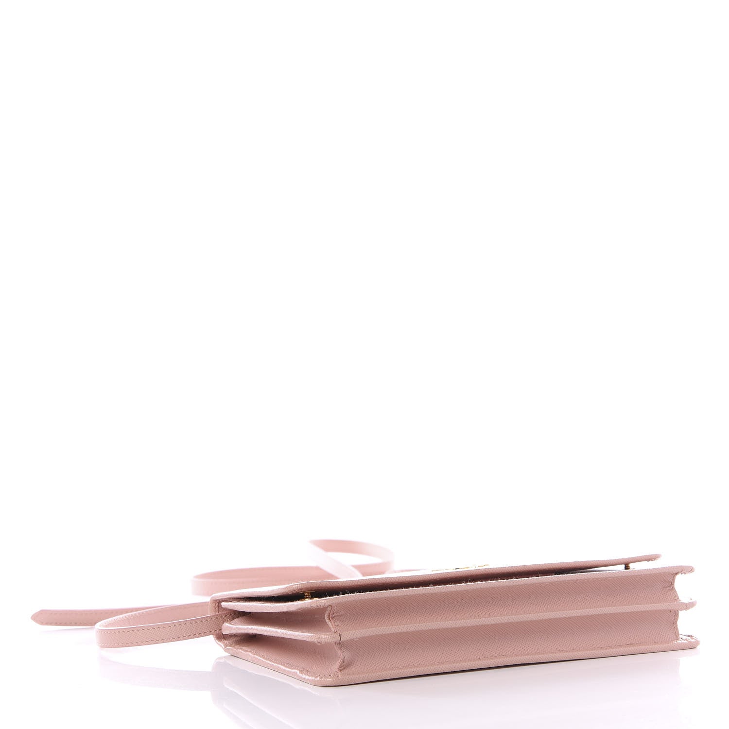 Prada Saffiano Metal Flap Wallet with Strap Orchidea 3 of 10