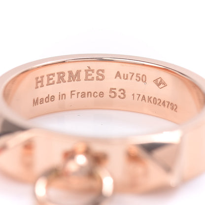 Hermes 18K Rose Gold PM Collier De Chien Ring 53 6.25 4 of 5