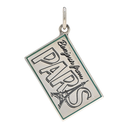 Tiffany Sterling Silver Enamel Paris Postcard Charm Blue 1 of 3