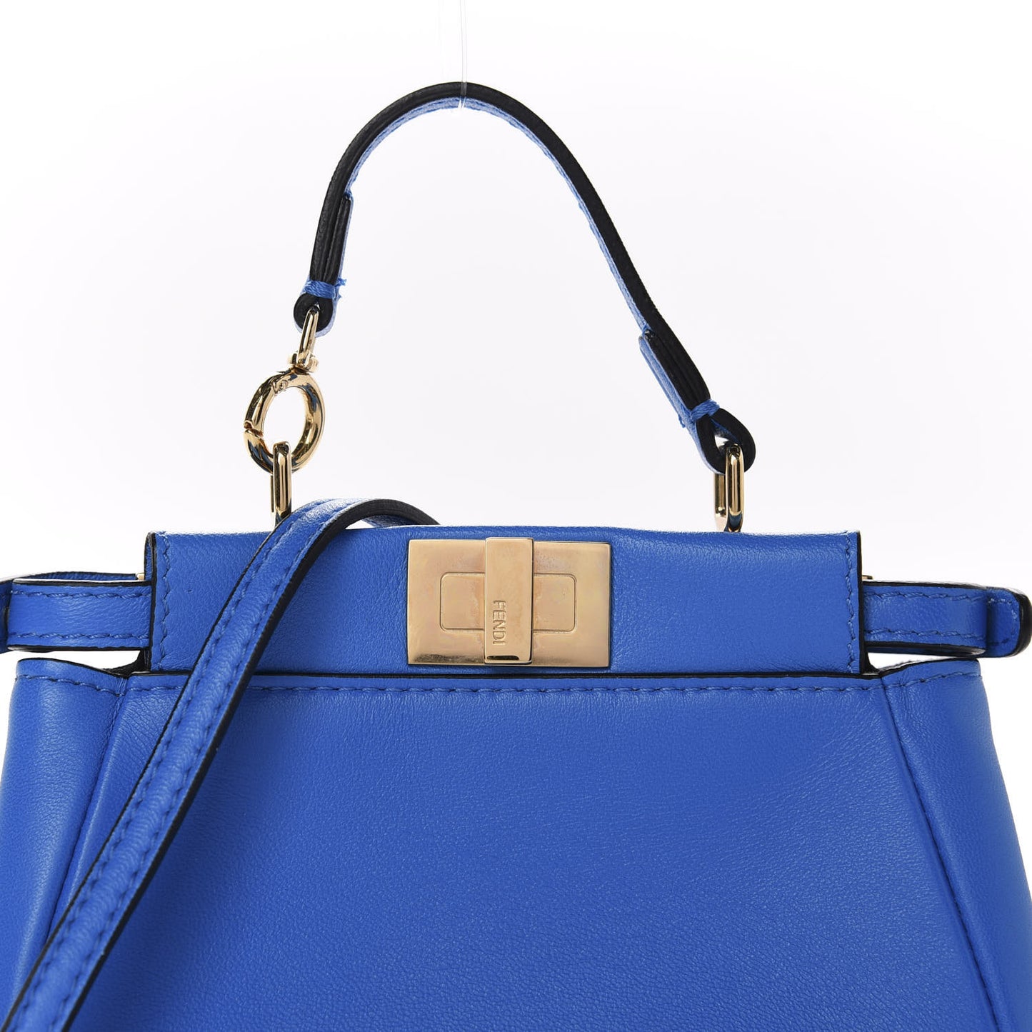 Shiny Nappa Micro Peekaboo Iconic Satchel Blue Royal
