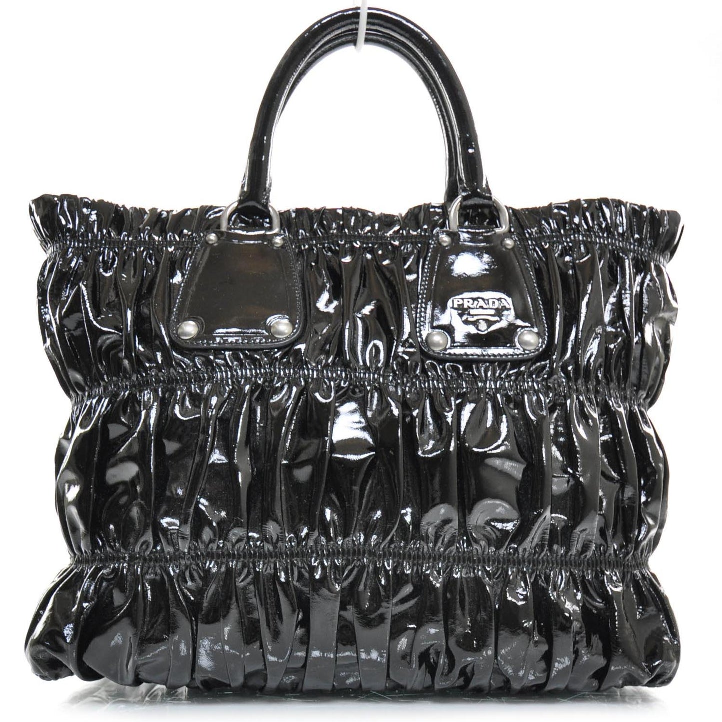 Vernice Gaufre Tote Black