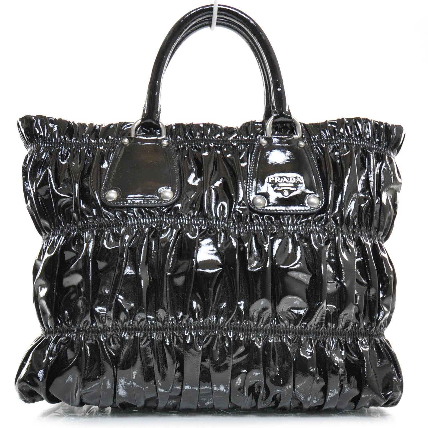 Prada Vernice Gaufre Tote Black 1 of 9