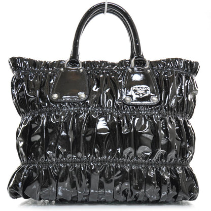 Prada Vernice Gaufre Tote Black 1 of 9