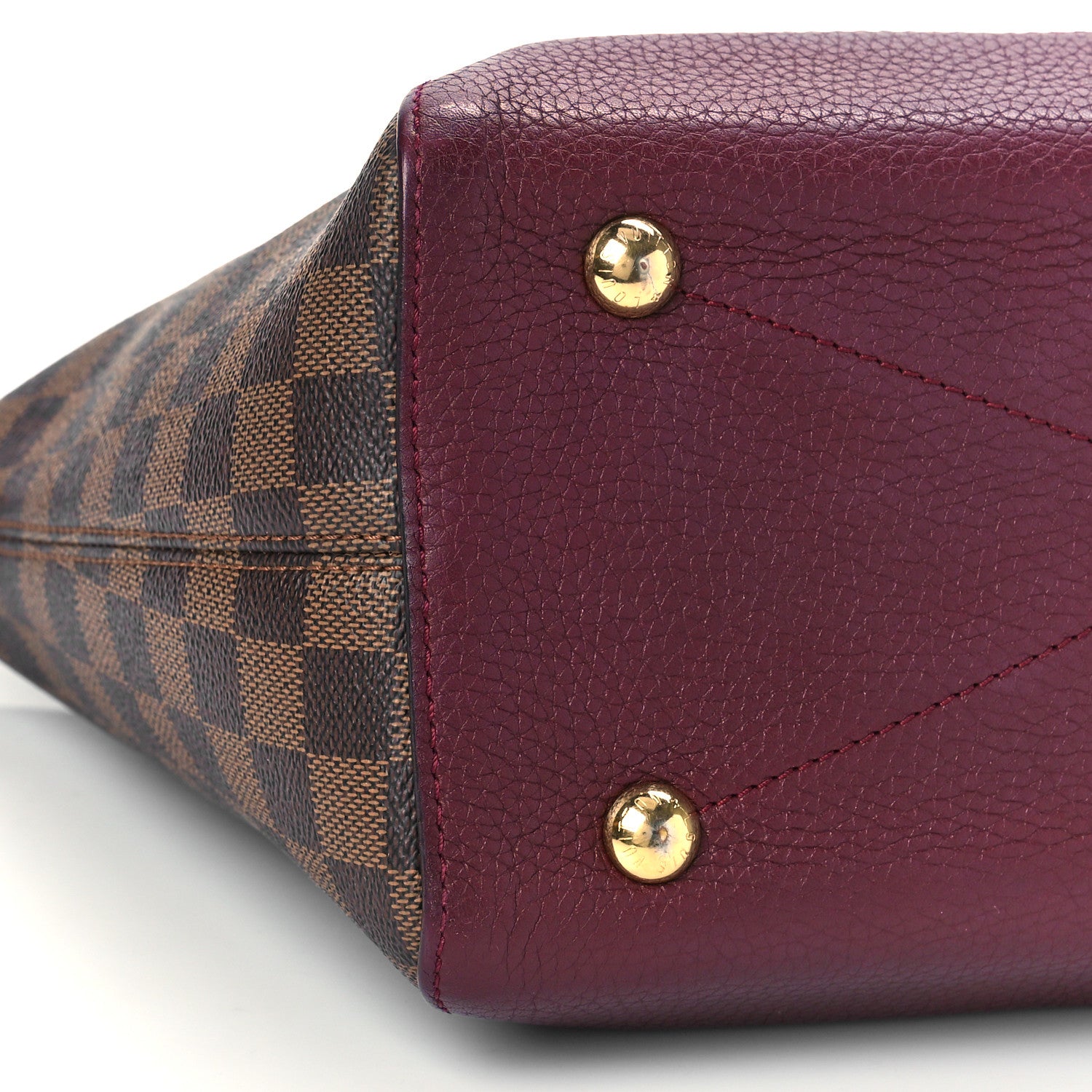Louis Vuitton Damier Ebene Cuir Taurillon Hyde Park Fuchsia 8 of 9