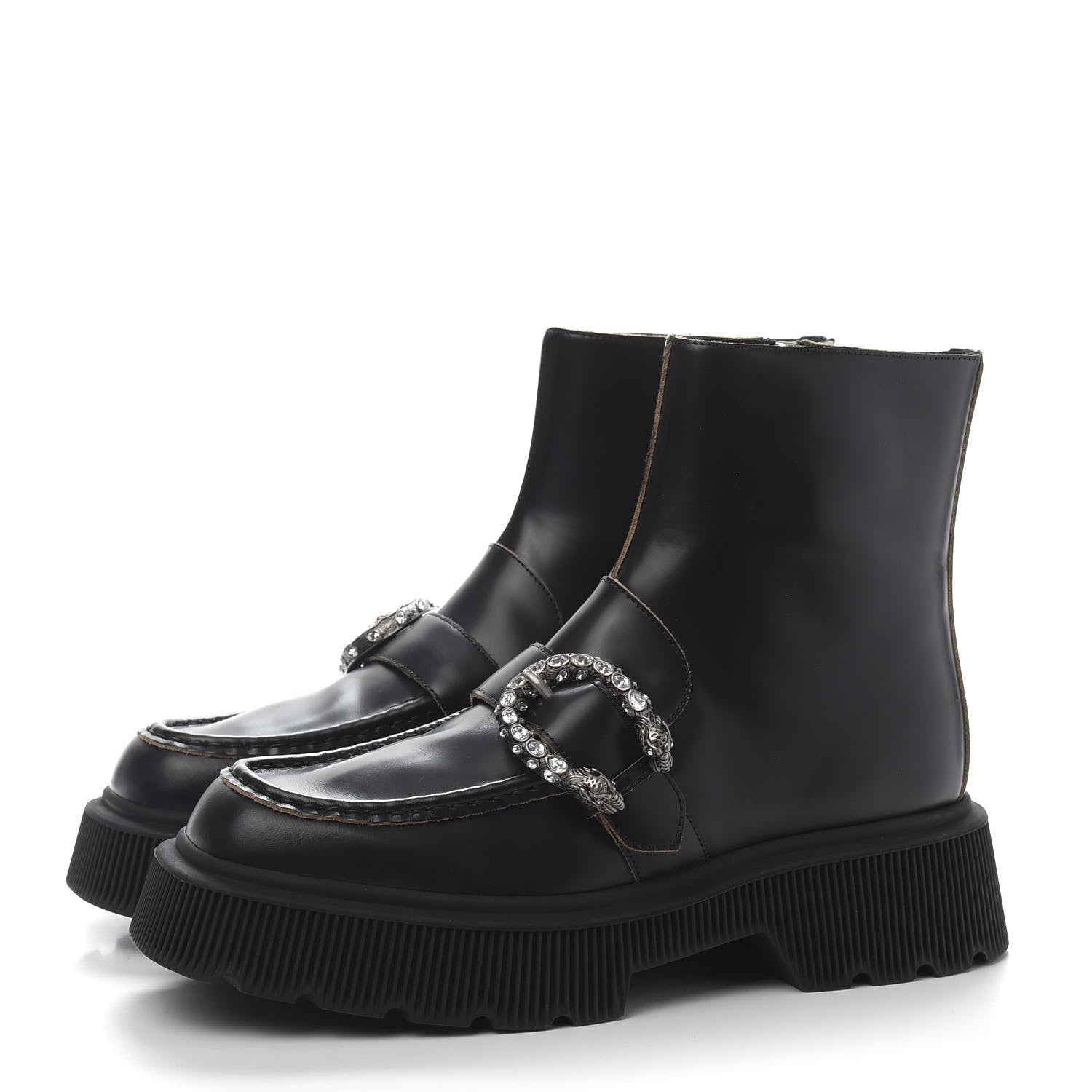 Gucci Cordovan Lux Dionysus Hunder Boots 40 Black 3 of 9