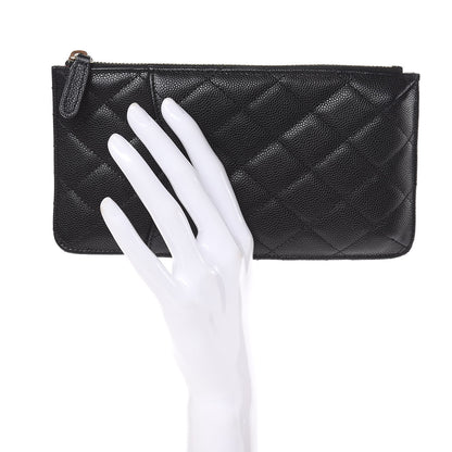 Chanel Caviar Quilted Classic Flat Wallet Pouch Black 2 of 8