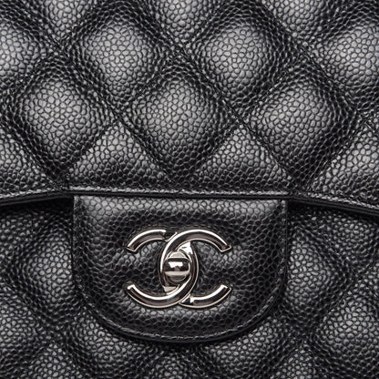 Chanel Caviar Quilted Jumbo Double Flap Black 11 of 12