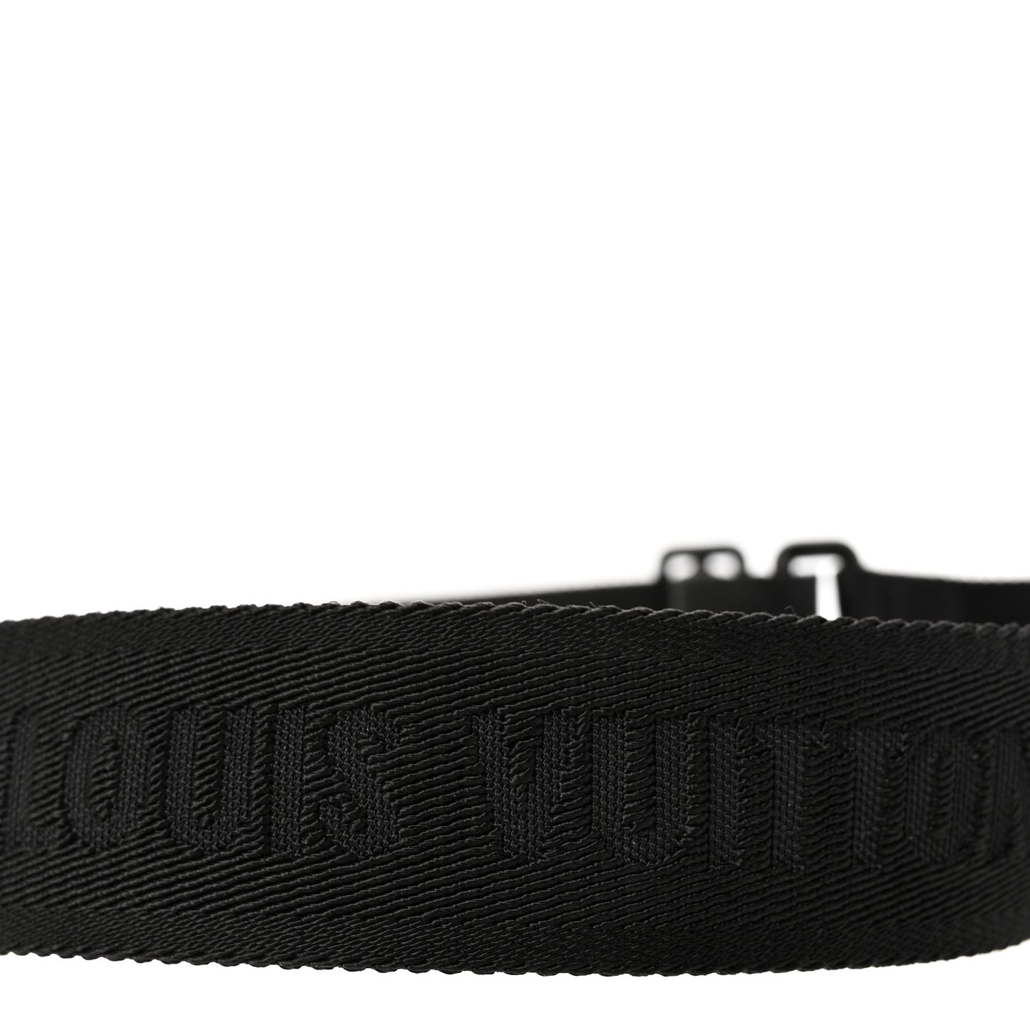 Nylon Calfskin Shoulder Strap Black Black