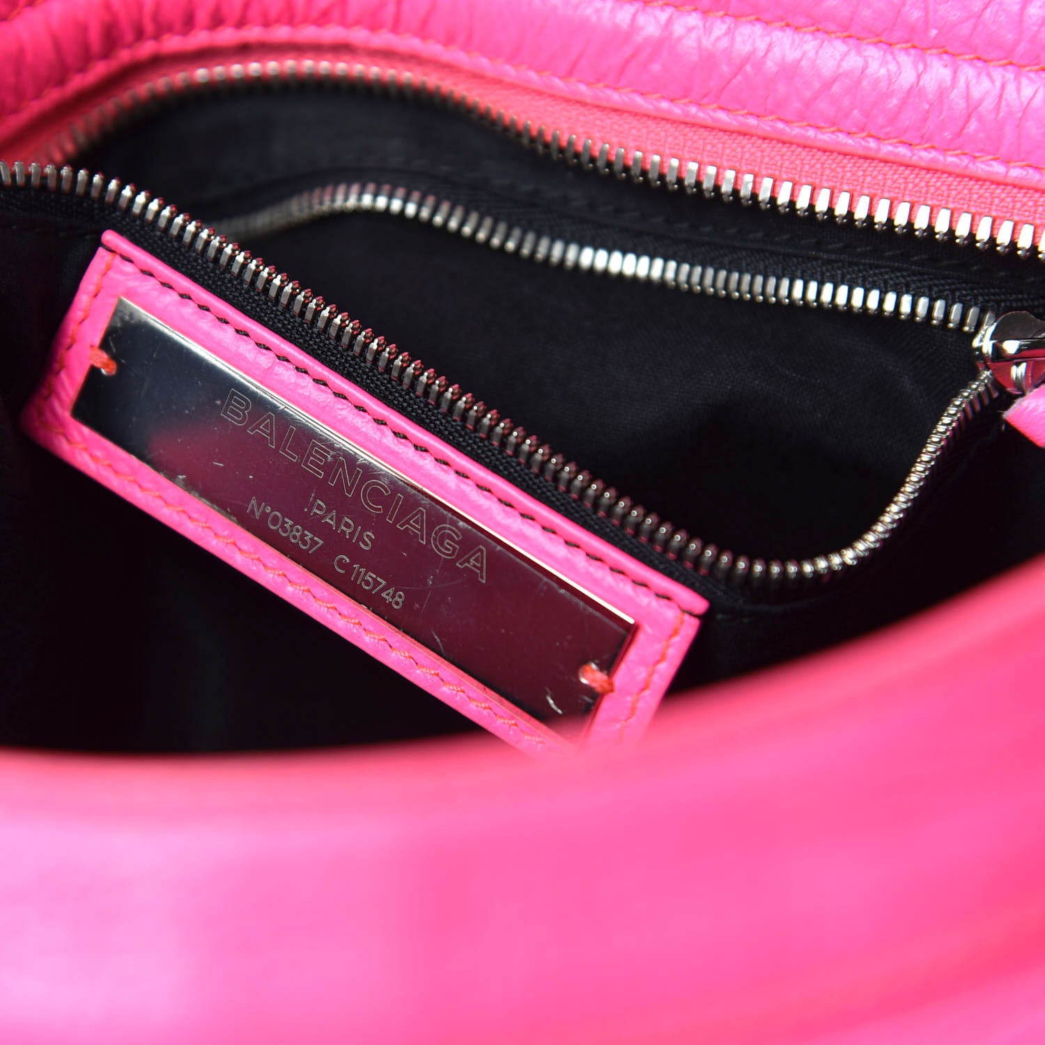 Balenciaga Agneau Classic Silver Hardware City Rose Fluo 8 of 10