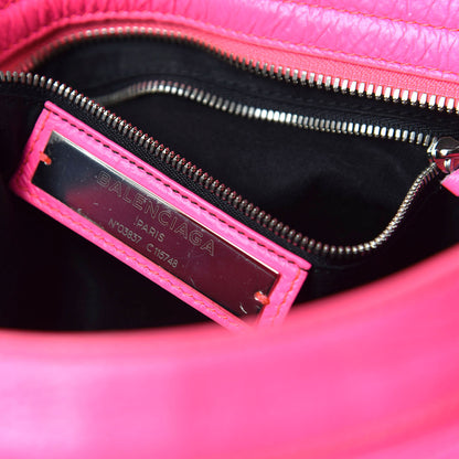 Balenciaga Agneau Classic Silver Hardware City Rose Fluo 8 of 10