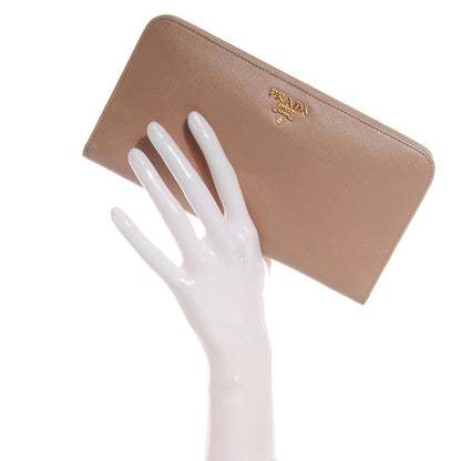 Prada Saffiano Continental Wallet Cammeo Platino 2 of 8
