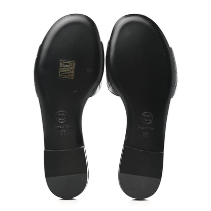 Chanel Lambskin Quilted CC Turnlock Sandals 36 Black 5 of 8