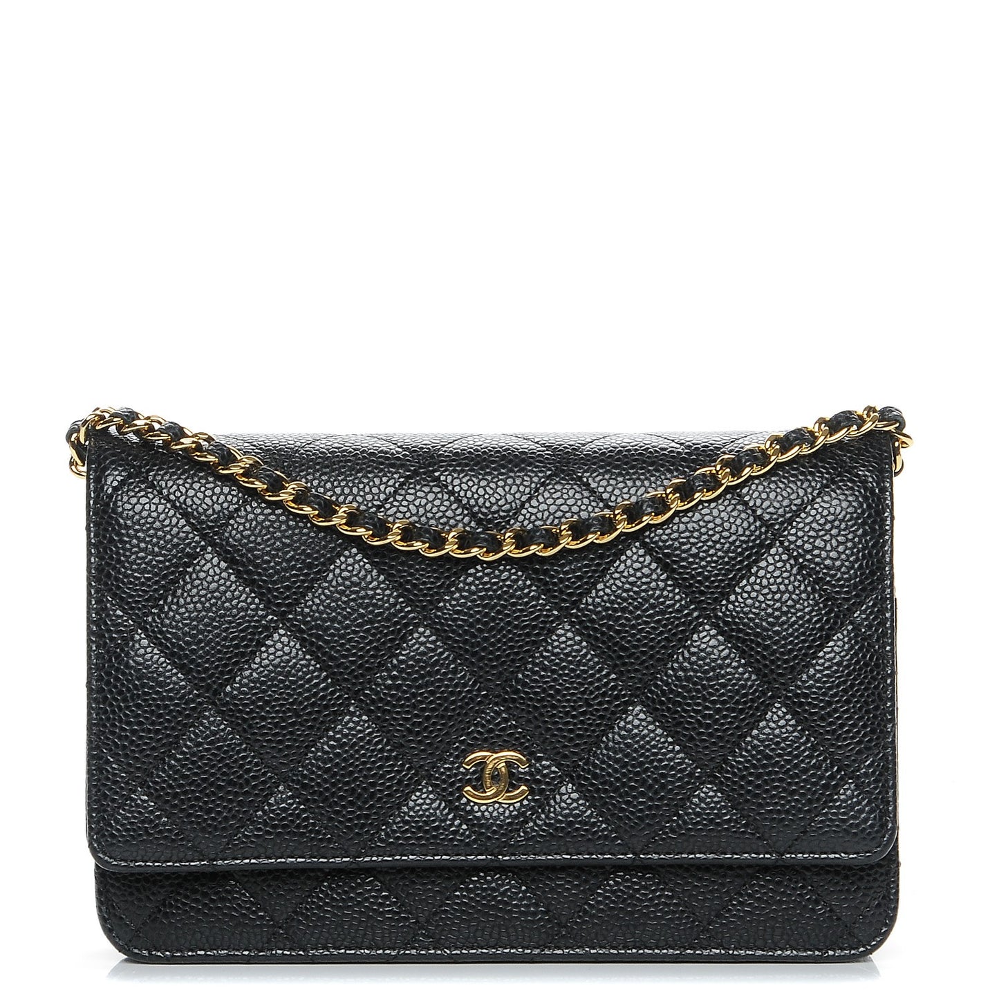 Caviar Quilted Wallet On Chain WOC Black