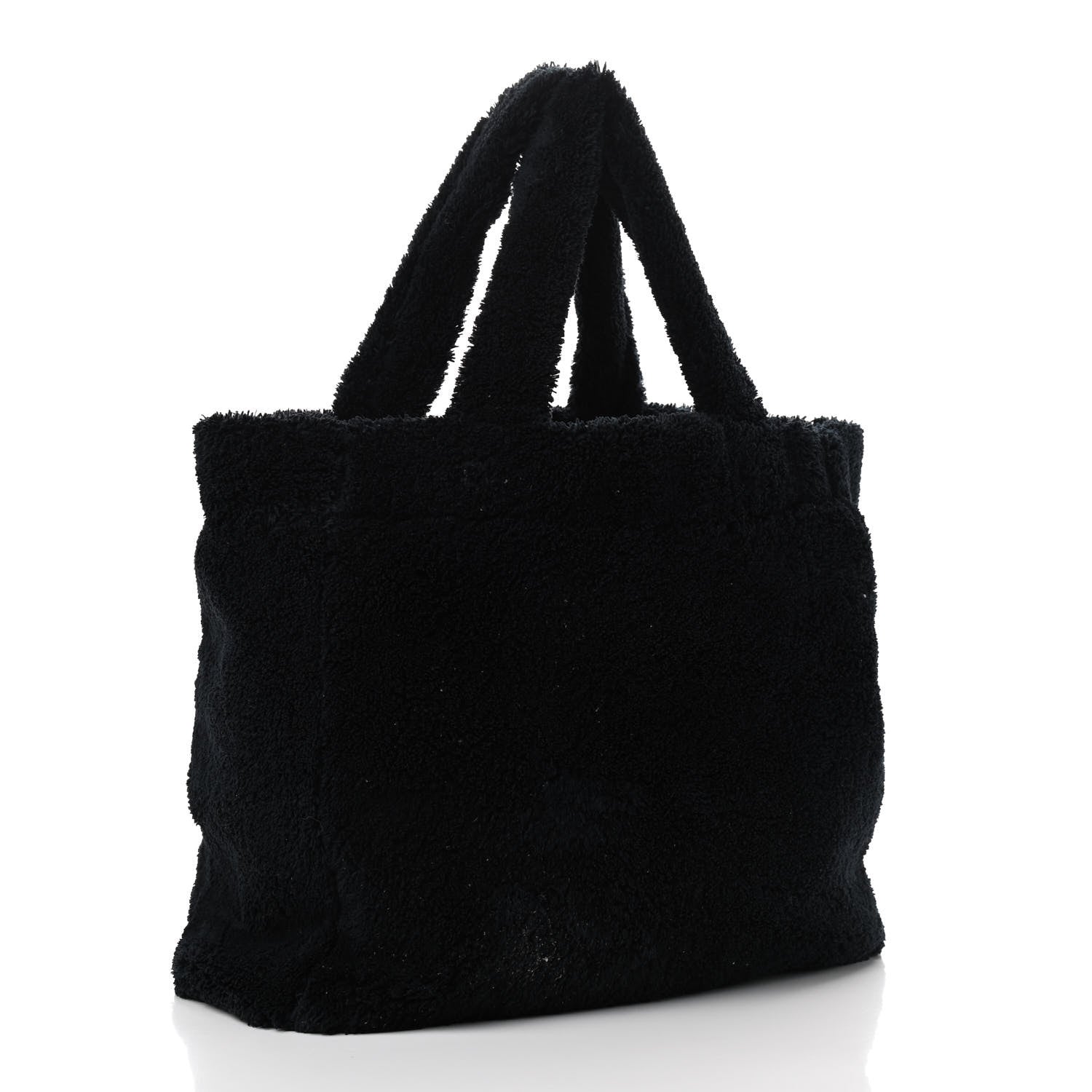 Prada Terry Cloth Tote Bag Black White 3 of 11